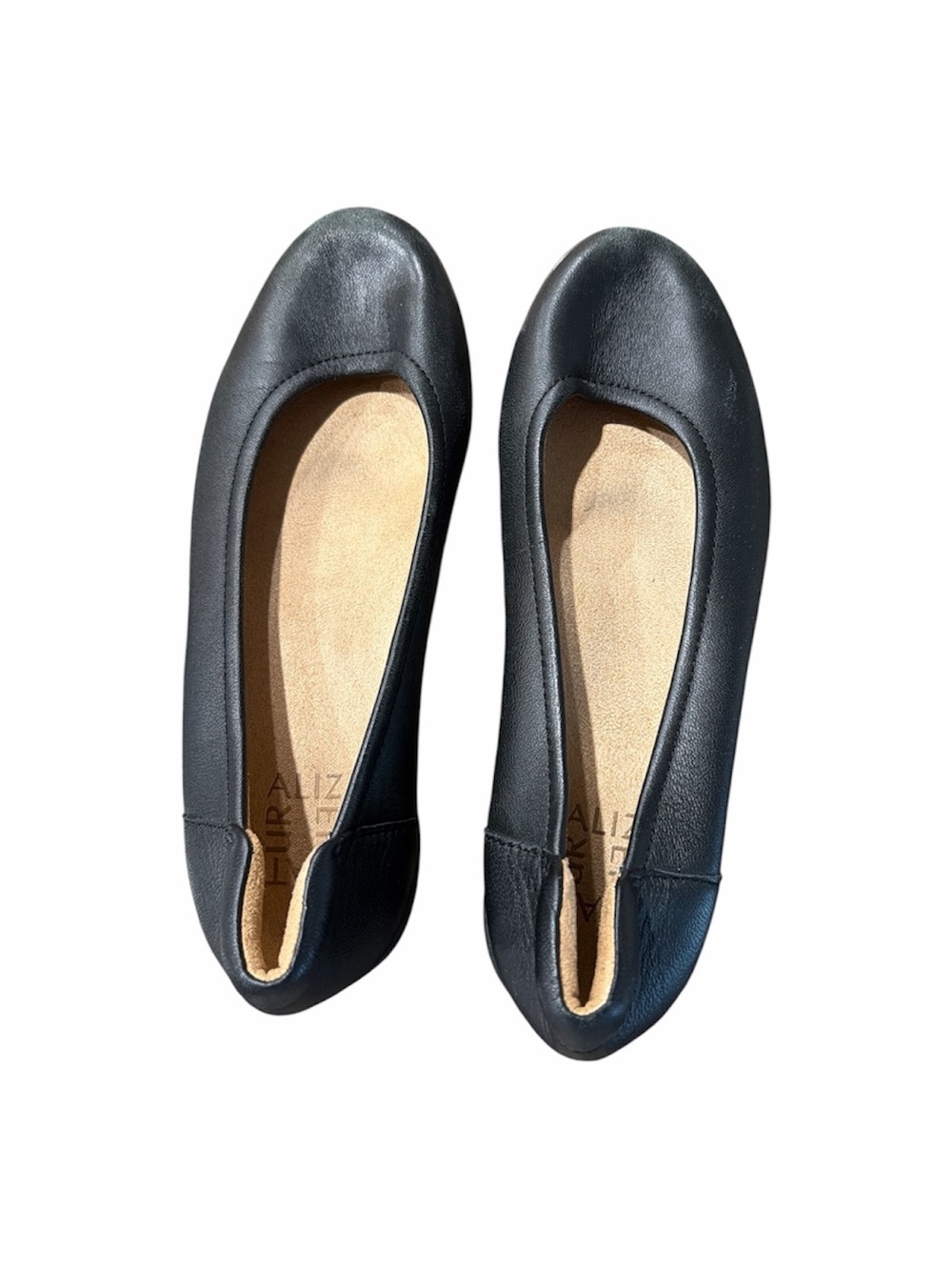 Naturalizer Black Leather Ballet Flats Size 7M. Used